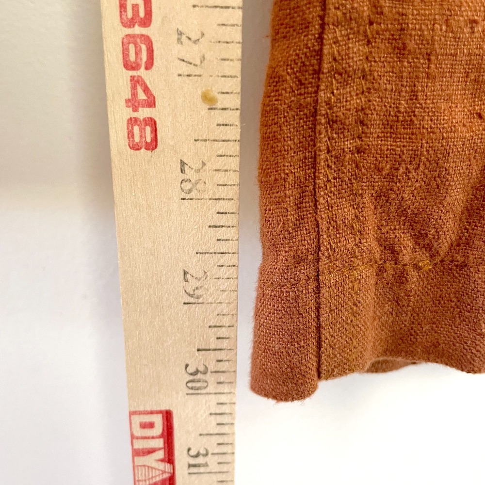 Chicos Linen Pants Sz 2 Large Rust Brown Quiet Luxury Minimalist Summer Capsule - Picture 8 of 8